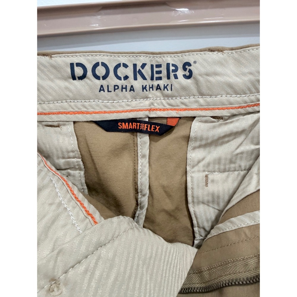 Dockers Alpha Khaki Smart 360 Flex Slim Fit Pants British Khaki 32x32 NEW - Picture 7 of 8